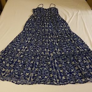 Boho Cobalt Bird Maxi Dress